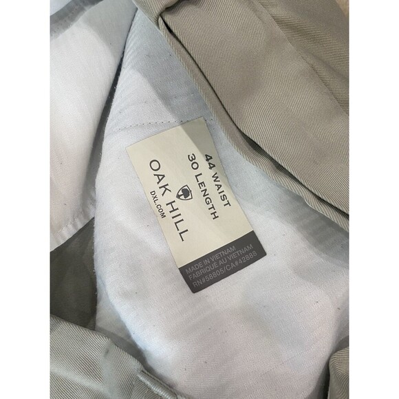 Oak Hill Premium Pant Mens 44x30 Tan/Gray Pleated Relaxed Straight Chino - Picture 12 of 16